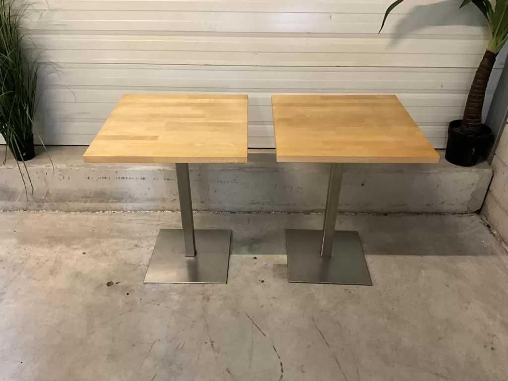 Table de restaurant avec cadre en acier inoxydable (9x)