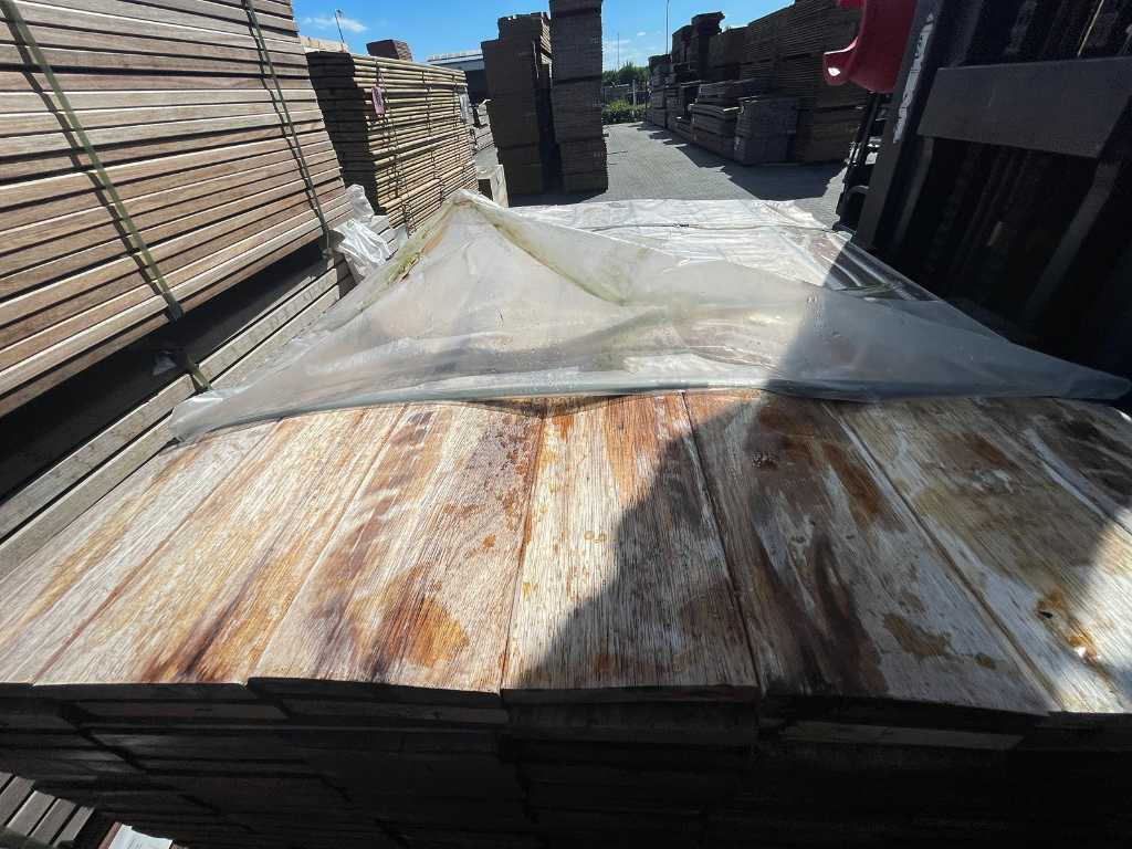 Basralocus hardwood planks planed 21x145mm, length 125cm (189x)