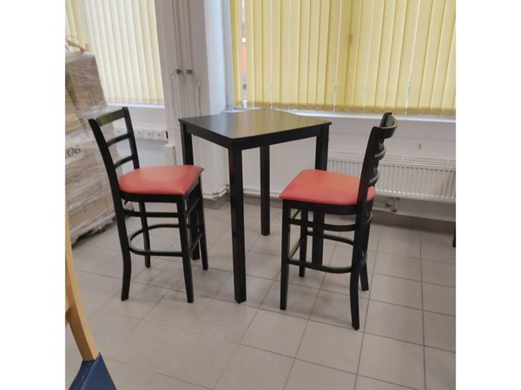 1 x bar set - 2x high chair + 1x high table - bar furniture - gastro discount