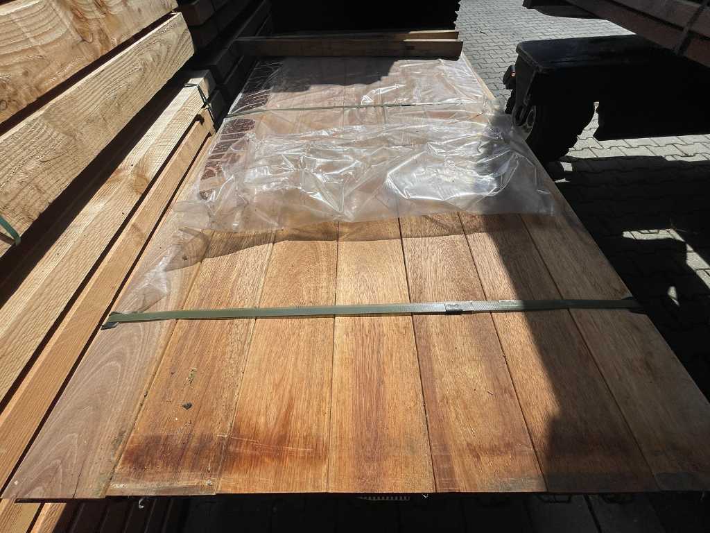 Basralocus hardwood planks planed 21x145mm, length 215cm (189x)