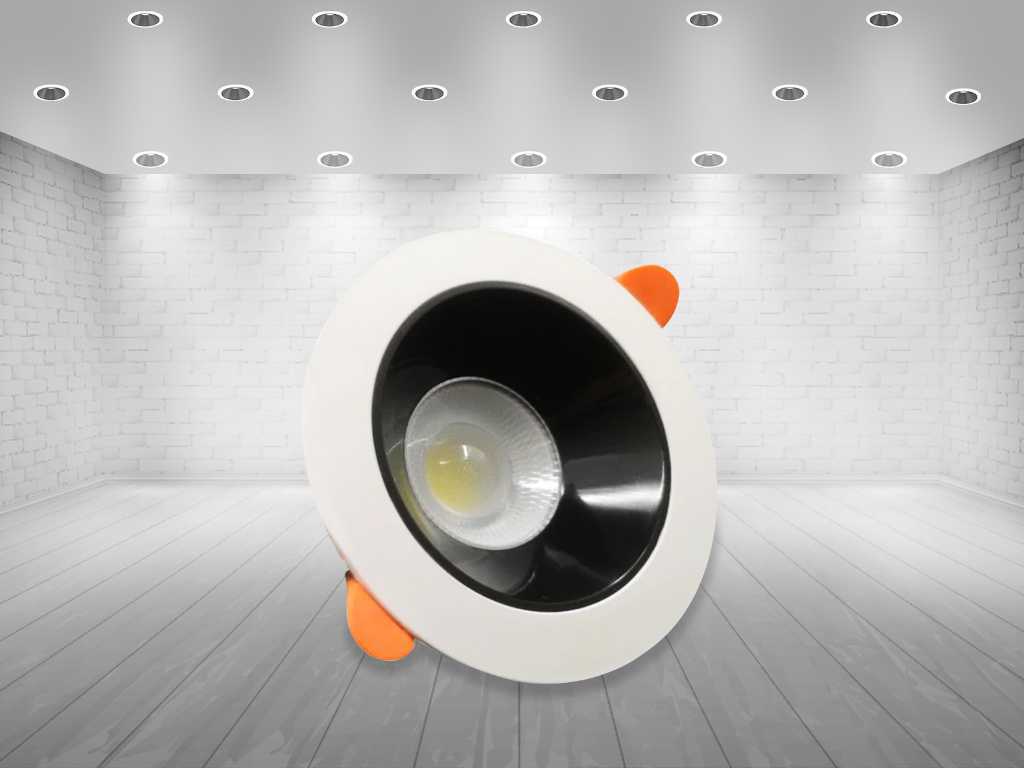 200 x Adjustable GU10 recessed luminaire with fitting (black/white)