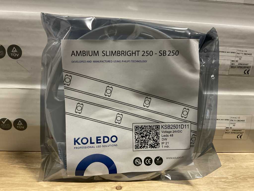 KOLEDO Slimbright 250-WHT, Day White, IP21, 1Mtr (4x)
