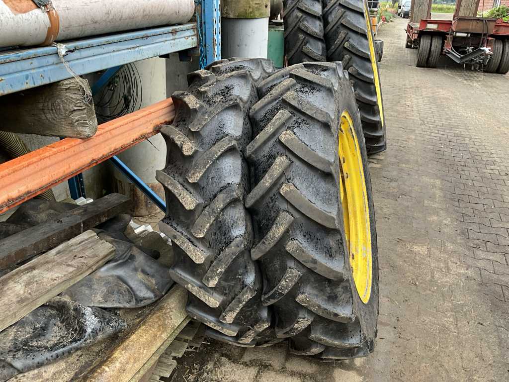 Mitas Tires with rims, set of Front and Rear tires, John Deere