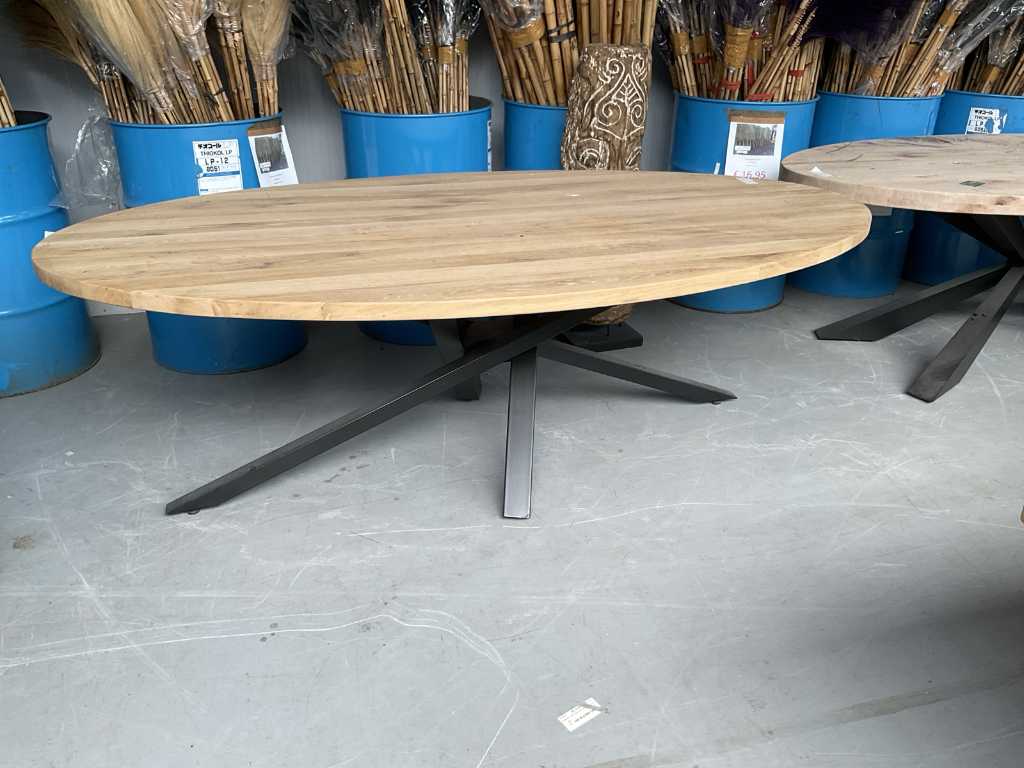 Table à manger en chêne massif 220x118 cm