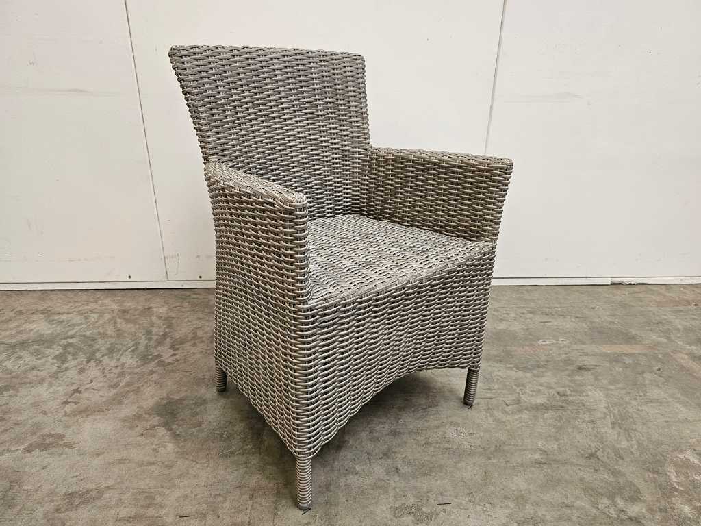 2 x Garden Prestige Wicker Chair Hemispherical Wire Kobo Grey