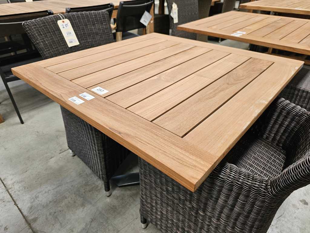 Teak Table Cancun 90 x 90cm with Alu Base Anthracite