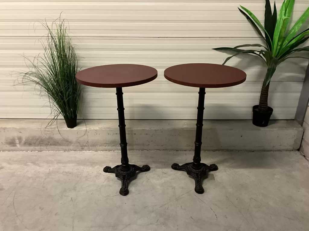 Stół stojący (Ø 70 cm) z żeliwną podstawą (2x)