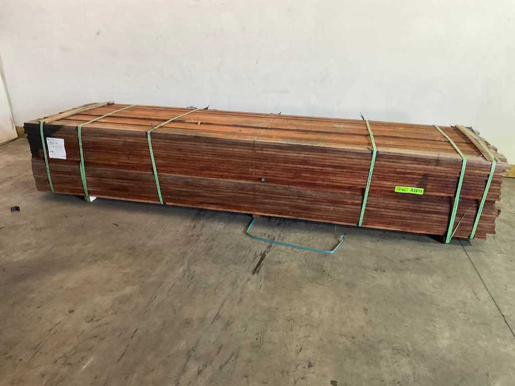 Planche de tôle de bois dur Angelim Vermelho 350x10x2 cm (20x)