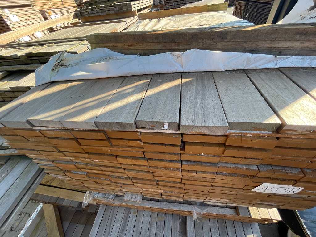 Basralocus hardwood planks planed 25x90mm, length 185cm (165x)