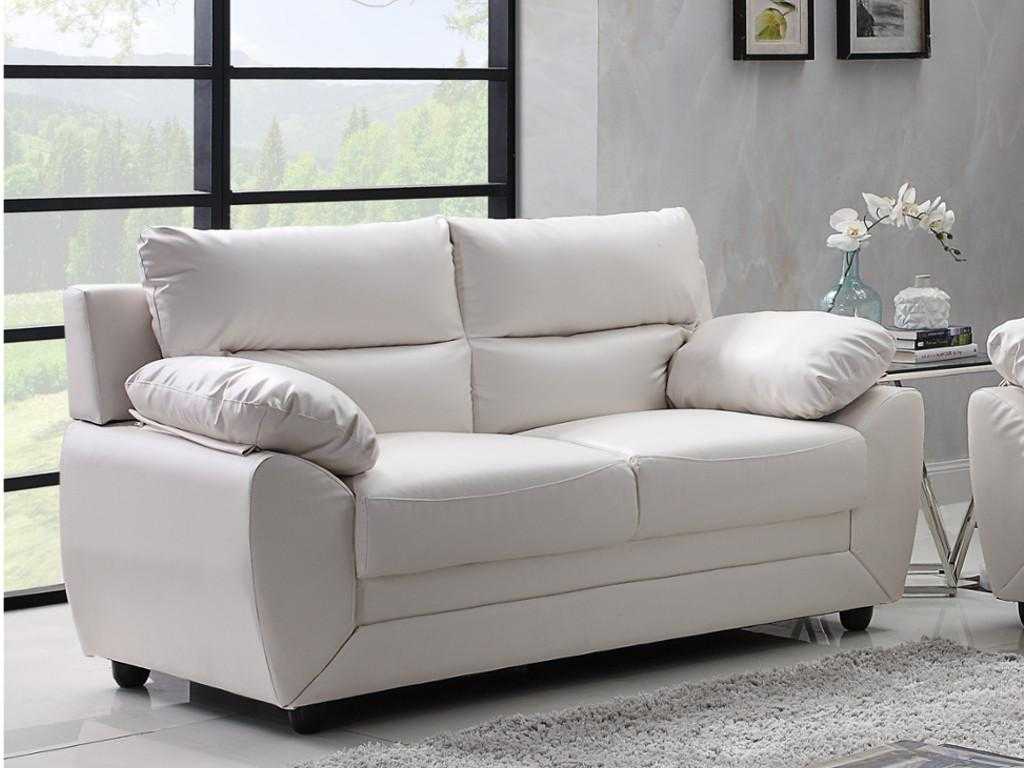 2-seater sofa eN faux - White