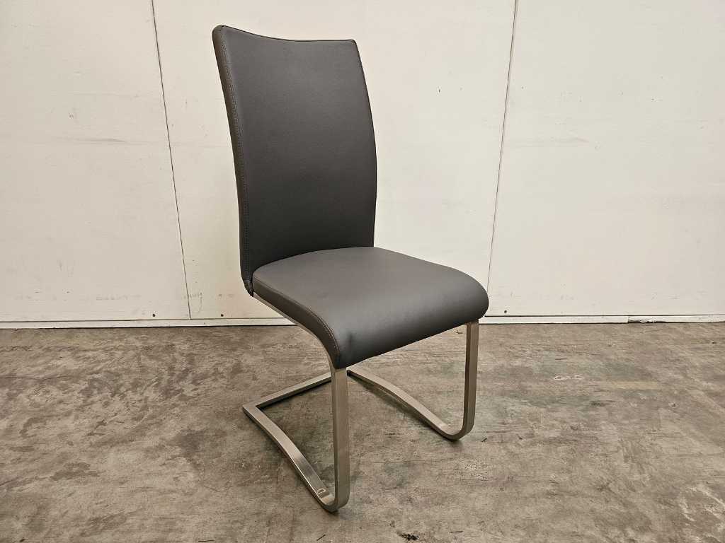 4 x Home Collection Interior Stuhl mit gebogener Rückenlehne PU Grau