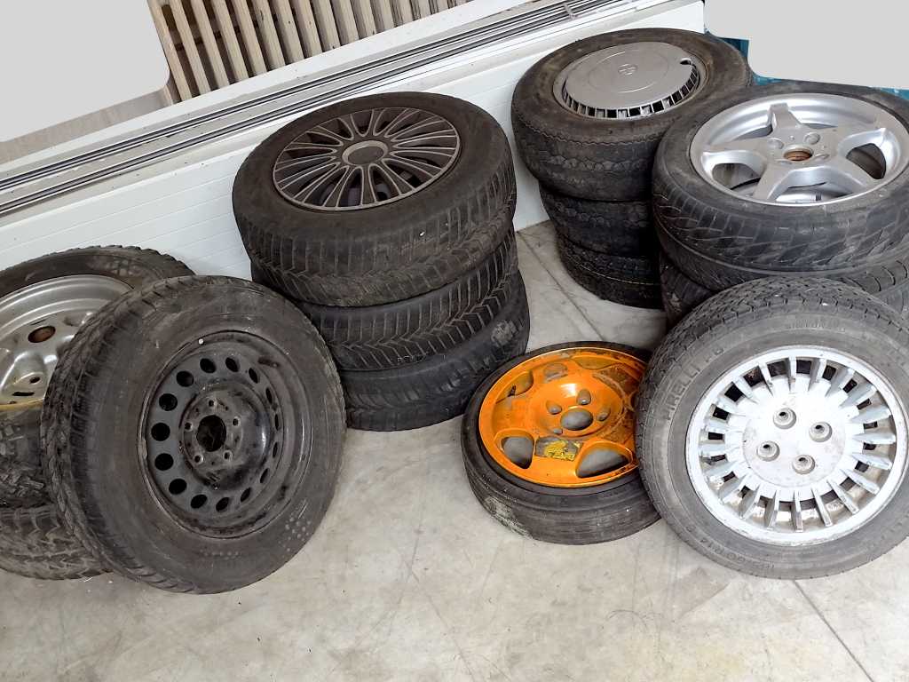 Collection of various wheels (including tires)