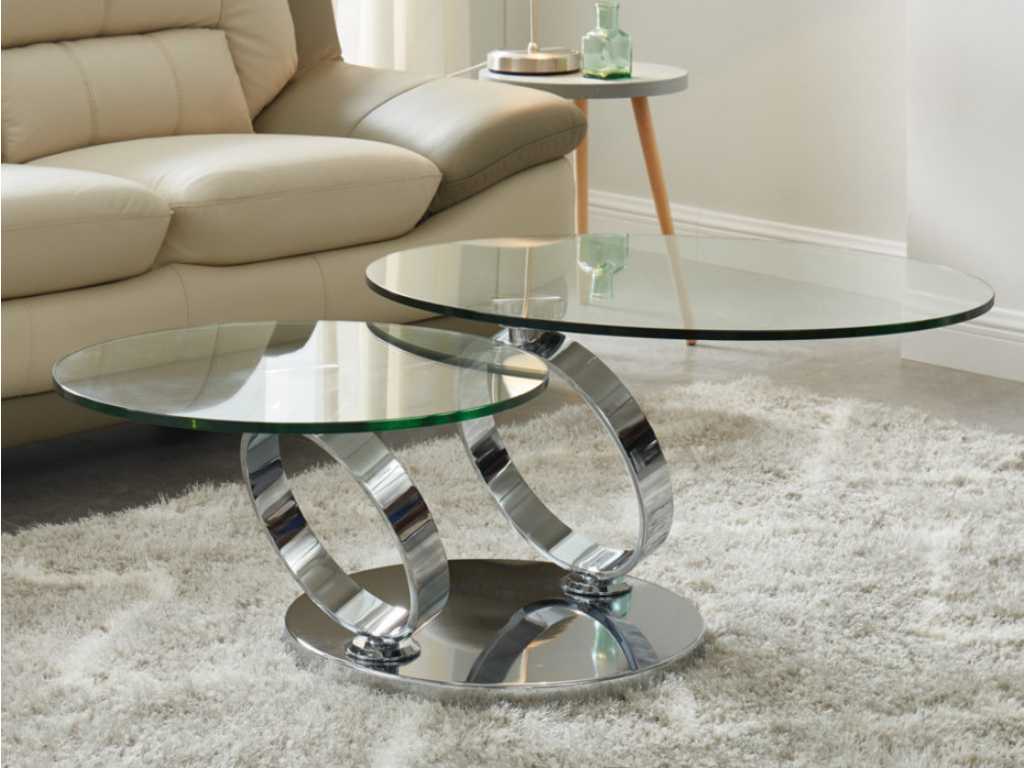 Coffee table with swivel tops 

