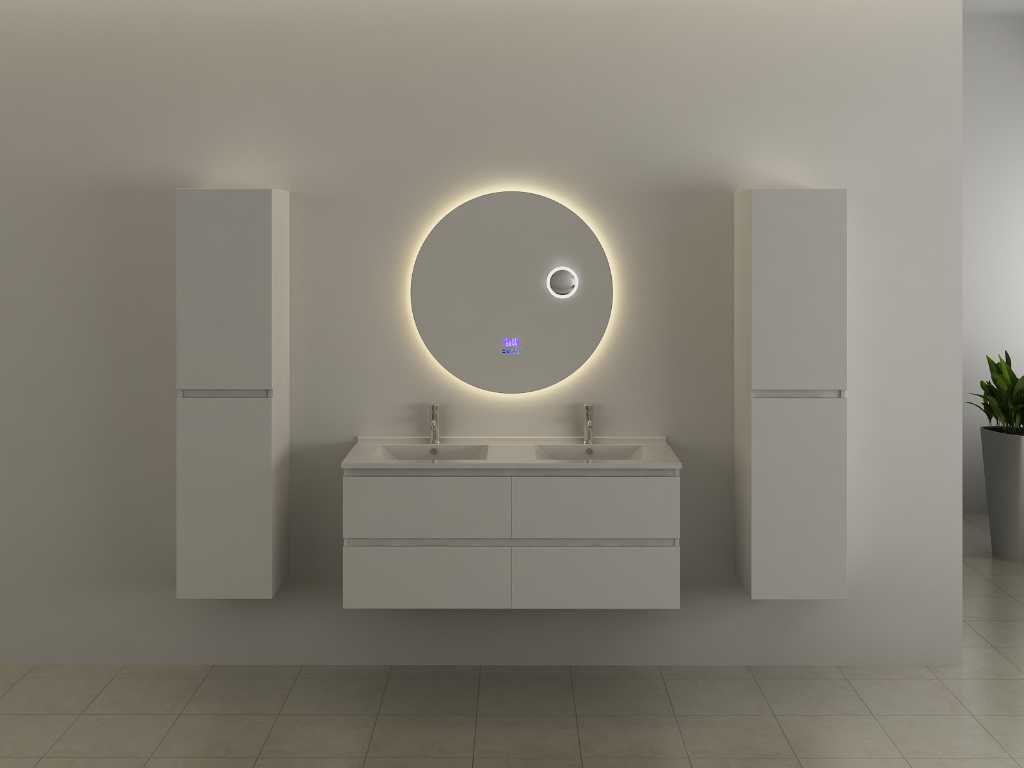 Oglindă rotundă cu iluminare LED & Bluetooth - Ø80 cm