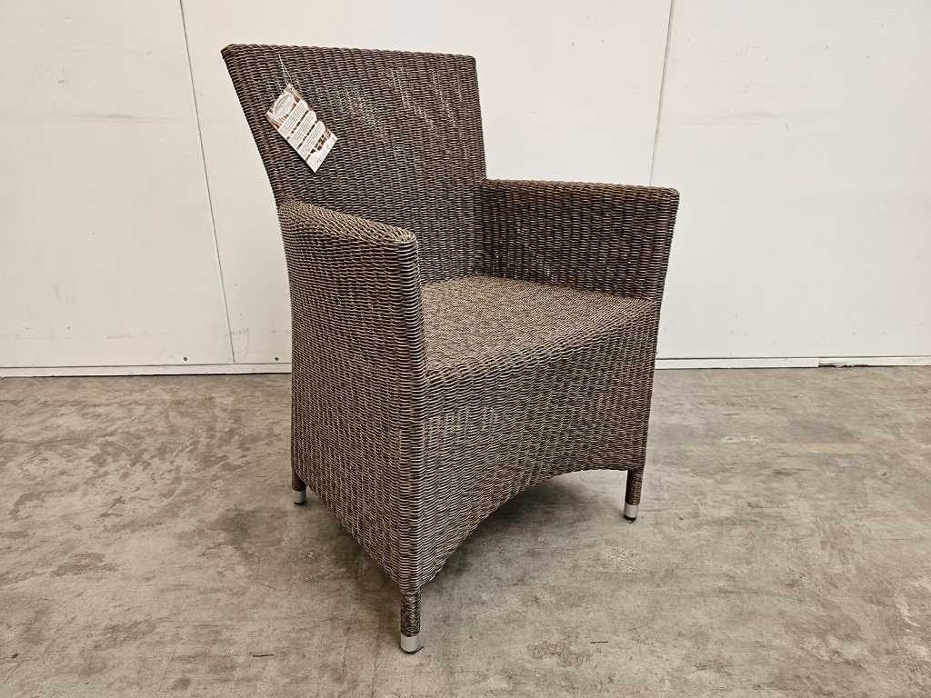 2 x Luxury Lounge Wicker Chair Round Wire Fantasy Grey