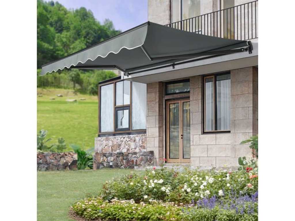Markise 250 x 200 cm - Schatten für Terrasse und Balkon - grau