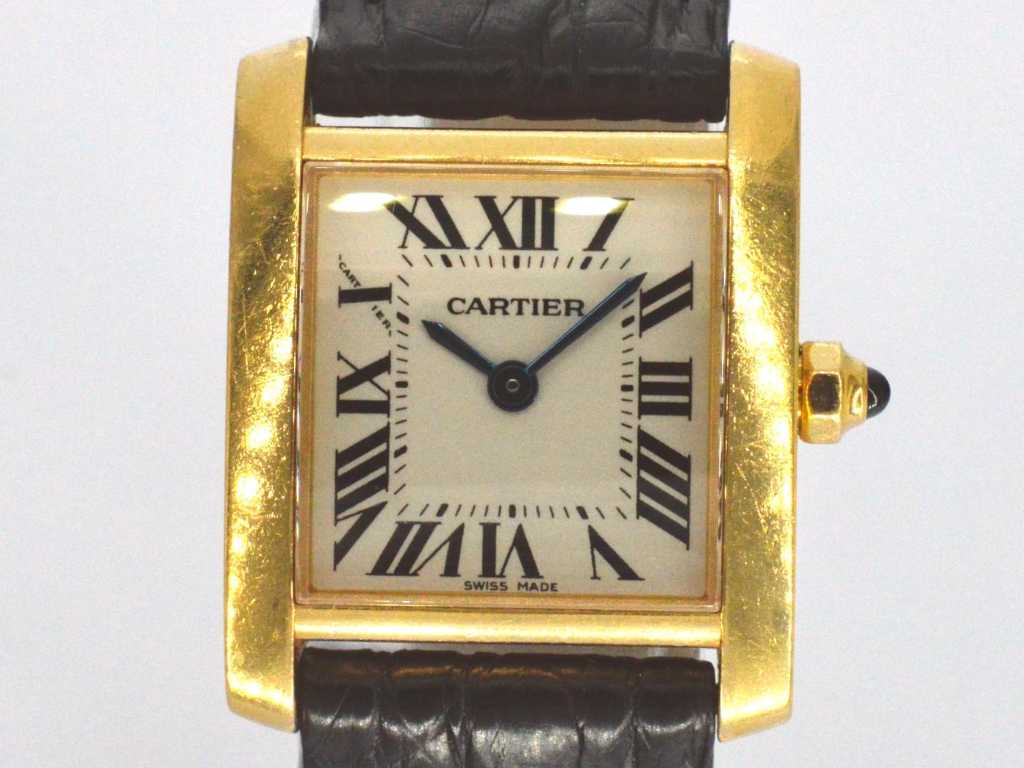 Cartier - Cartier "Tank Francoise" gouden horloge met leren band