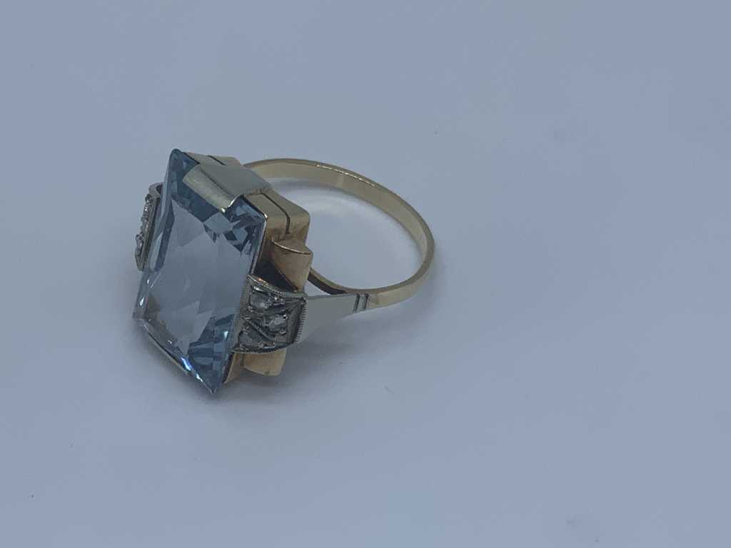 Ring with aquamarine /Antwerp Rose