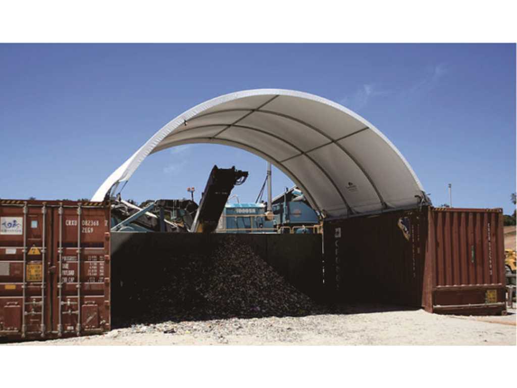 2024 Stahlworks 20ft 6x6 metrów Zadaszenie / namiot schronienia między 2 kontenerami