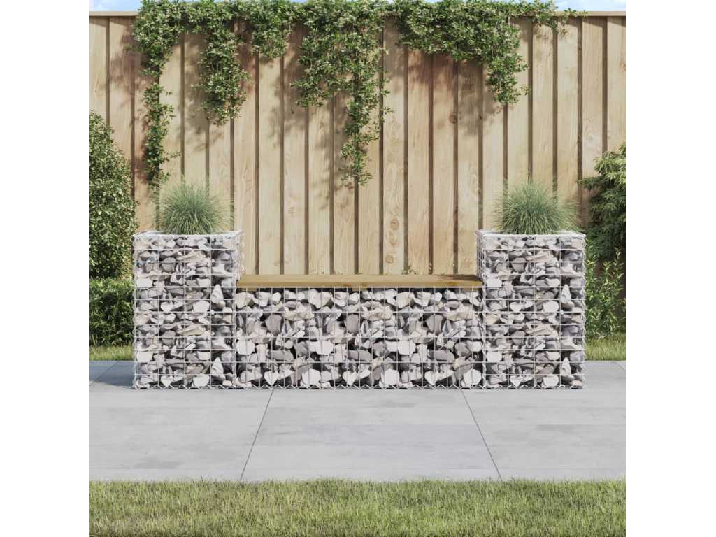 Gabion Design Garden Bench 183x41x60.5 cm Impregnated Pine