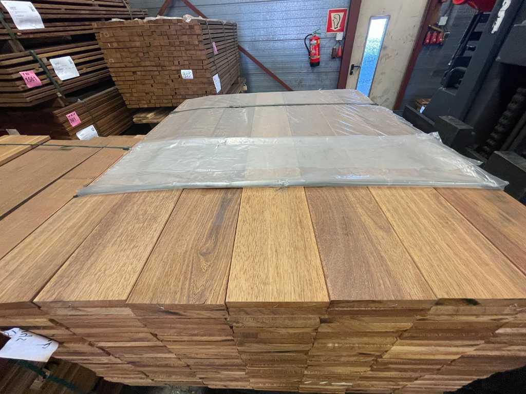 Basralocus hardwood planks planed 21x145mm, length 125cm (189x)