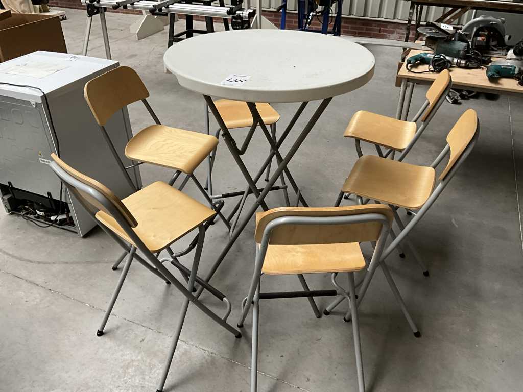 Stolik barowy i (6x) stołek