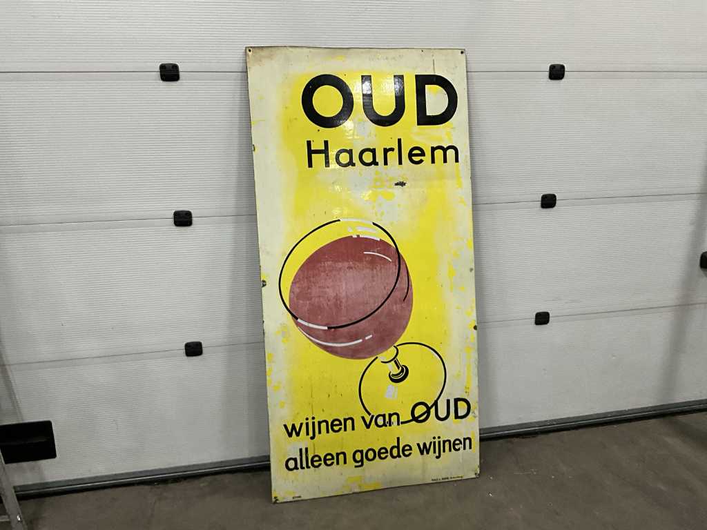 Vecchio cartellone pubblicitario smaltato di Haarlem
