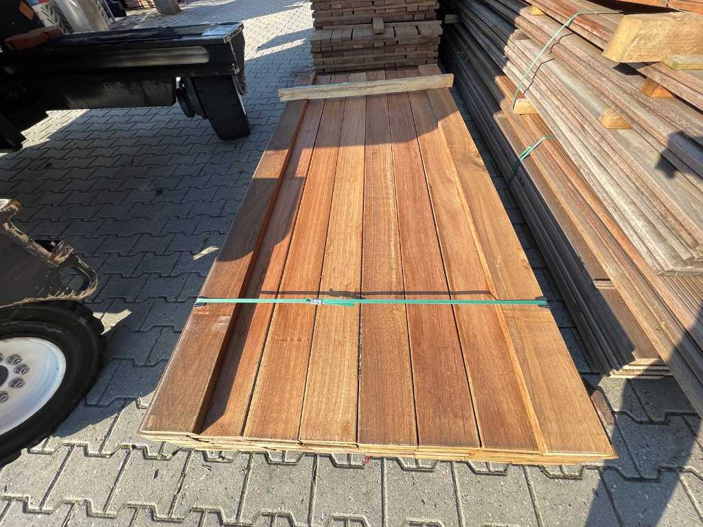 Basralocus hardwood planks planed 27x140mm, length 215cm (74x)