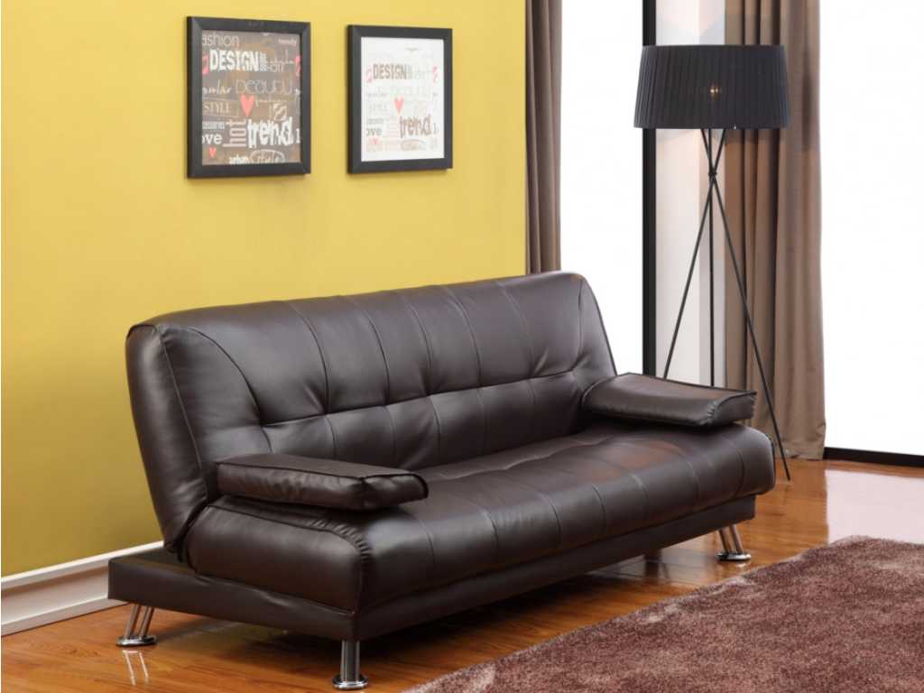 Faux sofa bed - Brown
