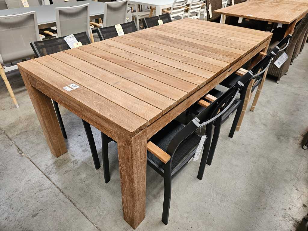 Table de jardin Quality Collection Teak Ten Fixed 200 x 100cm