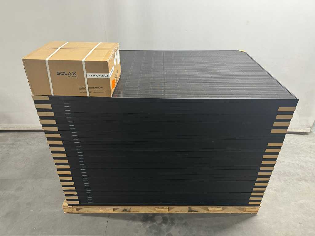 QN - zestaw 36 paneli fotowoltaicznych full black (420 wp) z inwerterem Solax 15.0 (3-fazowym)
