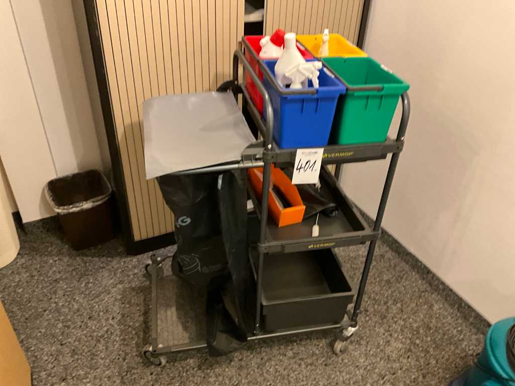 Vermop cleaning trolley with accessories