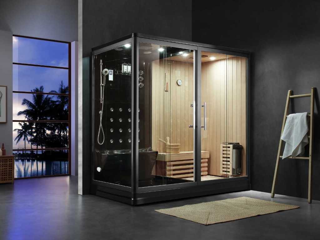 sauna with steam cabin wellness house