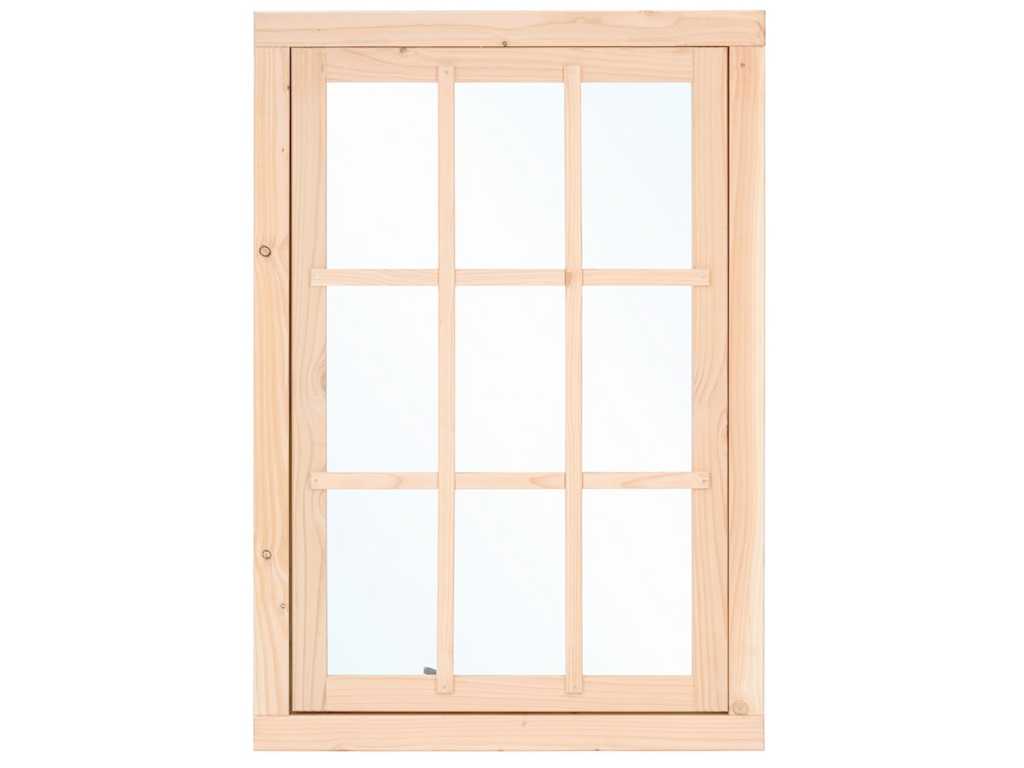 Woodvision - Fenêtre en épicéa avec ouvrant 137x90 cm (2x)
