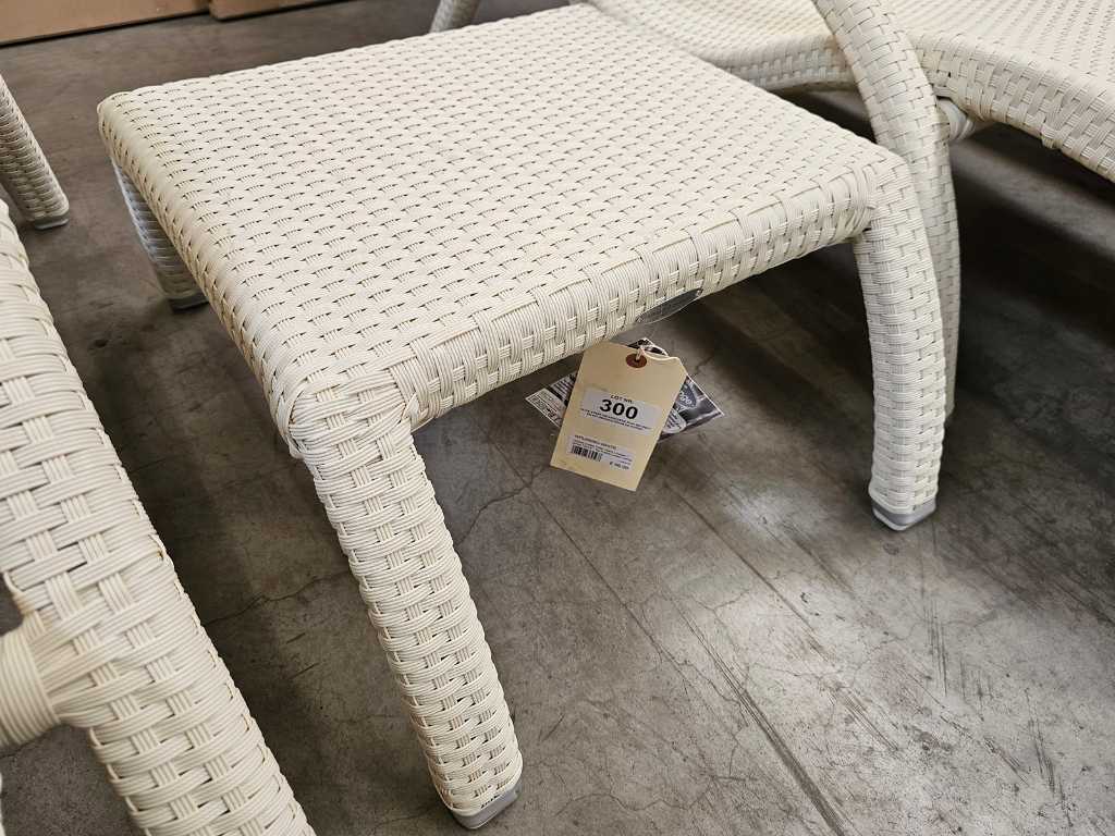 Luxury Lounge Side Table Wave White - Alu Frame