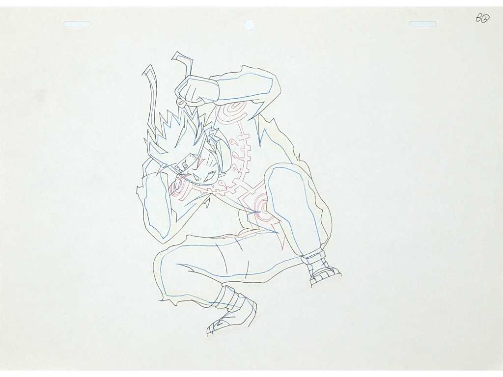 Masashi Kishimoto (1974), toegeschreven aan, geanimeerde tekening