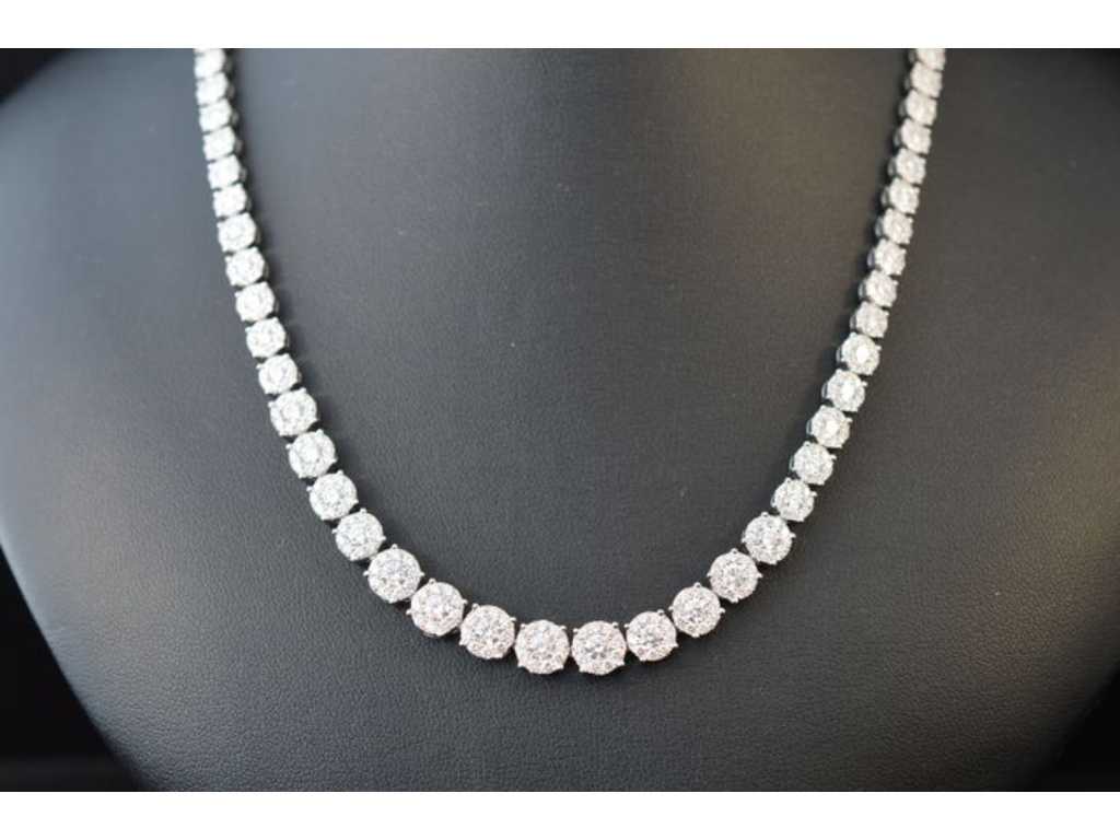 Diamanten collier met 800 briljant geslepen diamanten 12.00 carat