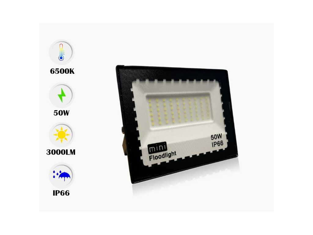 60 x Proiector LED 50W MINI - 6500K alb rece - Impermeabil (IP65)