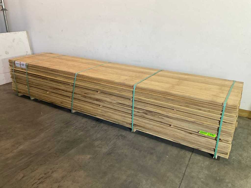 wit afrikaans eikenhouten plank fraké met mes en groef 420x14.7x2.2 cm (40x)